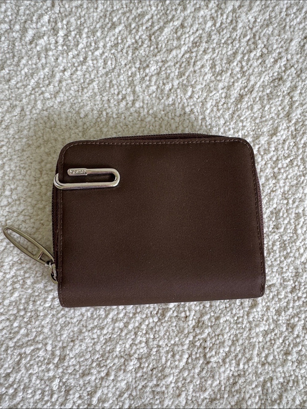 DKNY Brown Wallet with Silver Logo Hardware